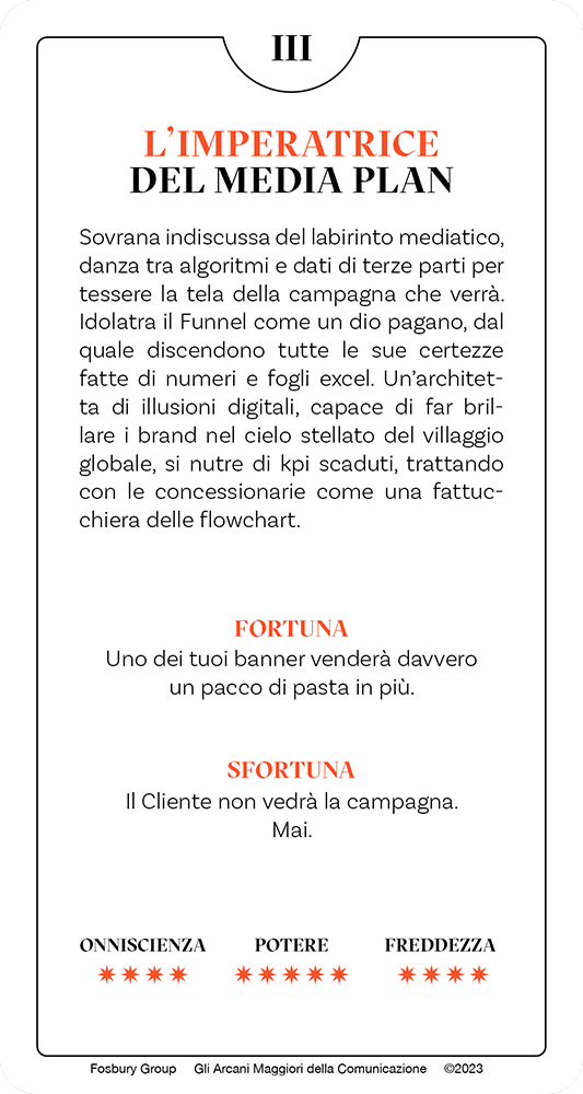 III - L'IMPERATRICE DEL MEDIA PLAN