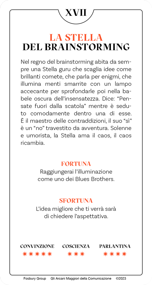 XVII - LA STELLA DEL BRAINSTORMING